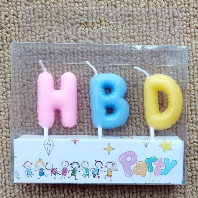 HBD爱心生日蜡烛派对聚会蛋糕装扮儿童网红可爱快乐字母生日蜡烛