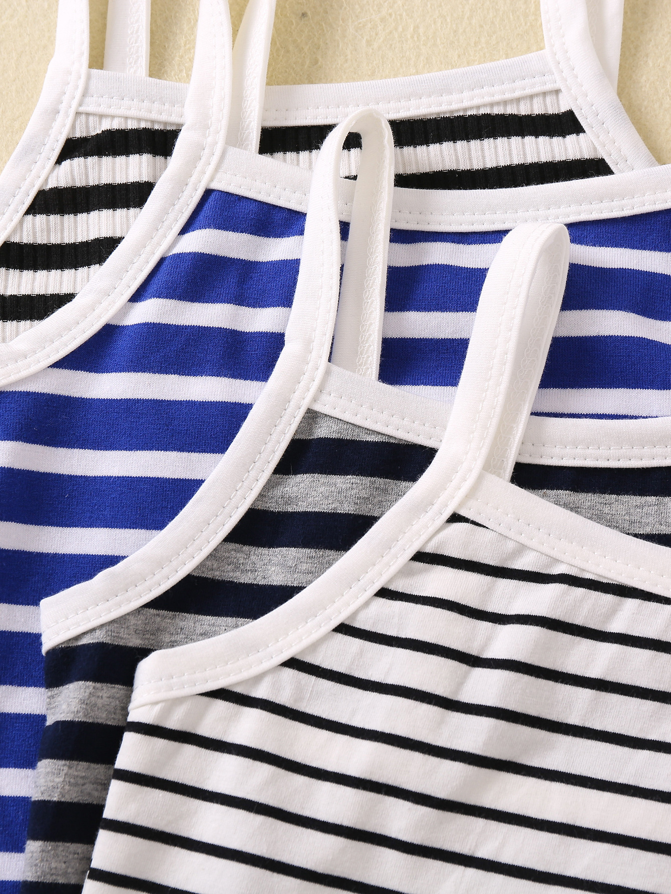 Camiseta sin mangas de algodón puro para niñas de Amazon, camisola versátil a rayas de verano, chaleco para niños, ropa infantil en stock al por mayor