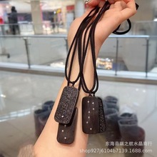 精品沉香木同心锁项链搭配天然老山檀木珠吉字吊坠配美菱矿女款项