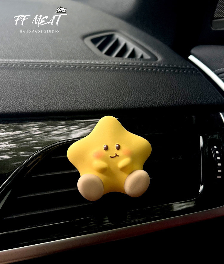 Car Air Freshener with Cute Chubby Star and Cloud Designs for Baby, Car Dashboard Vent Diffuser Decoration Gift