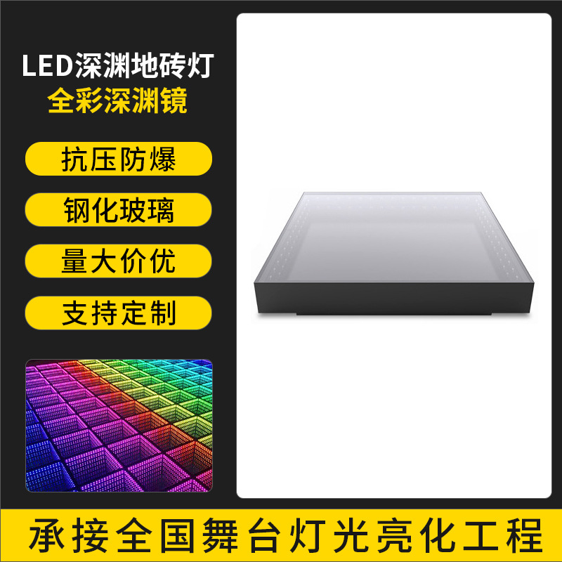 LED abismo piso azulejo lámpara 3D inducción piso azulejo bar KTV baile piscina piso espejo completo color Lámpara de piso luminoso lámpara de piso