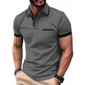 2025 Summer European and American New Summer Style Plus-Size Men's Casual Fashion 3D Digital Print Short-Sleeve Polo Shirt with Turn-Down Collar