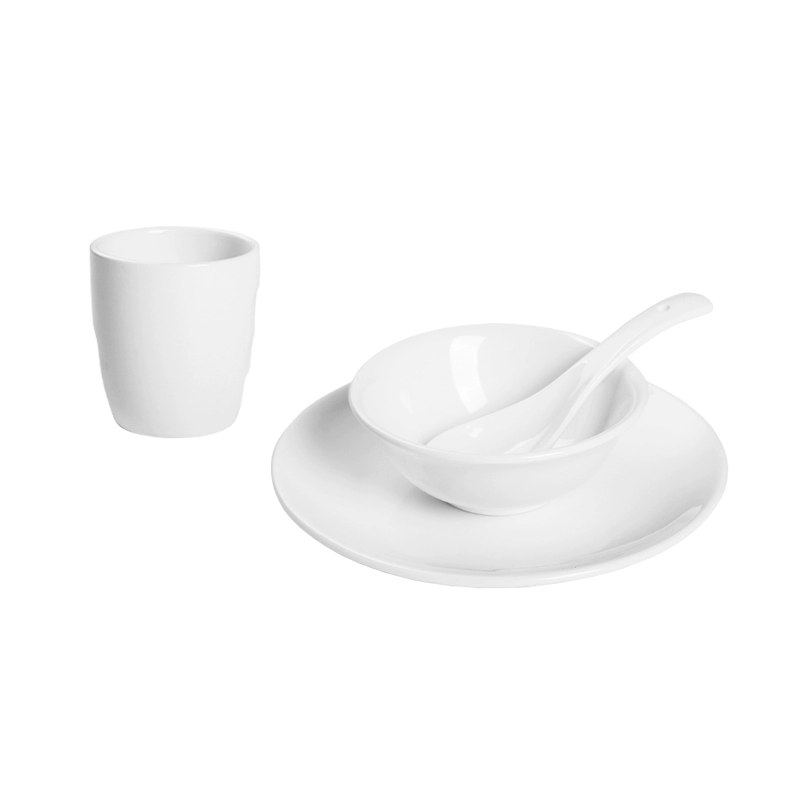 Ceramic tableware for hotel, set, 4 piece set