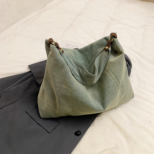 Korean Version 2025 New Autumn Casual Large-Capacity Cloth Bag Women's Fashion Denim Satchel Tote Bag Single Shoulder Armpit Bag