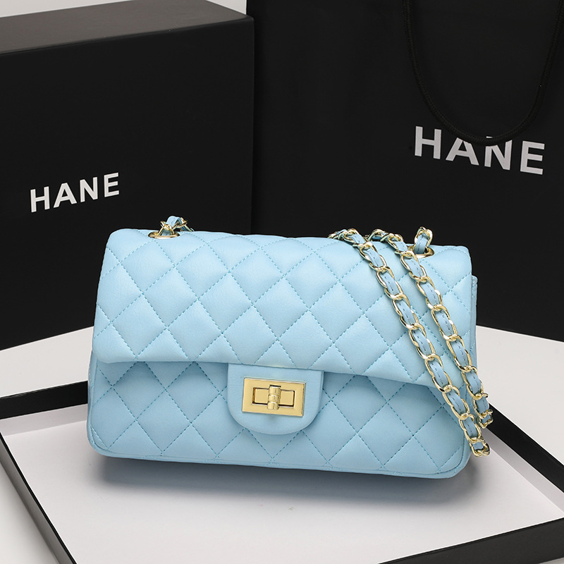 Crossbody Bag Genuine Leather Diamond Grid Chain Shoulder Bag_voghion.com
