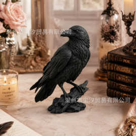 跨境新品 Gothic Bird Sculpture 哥特乌鸦雕塑3D打印工艺品摆件