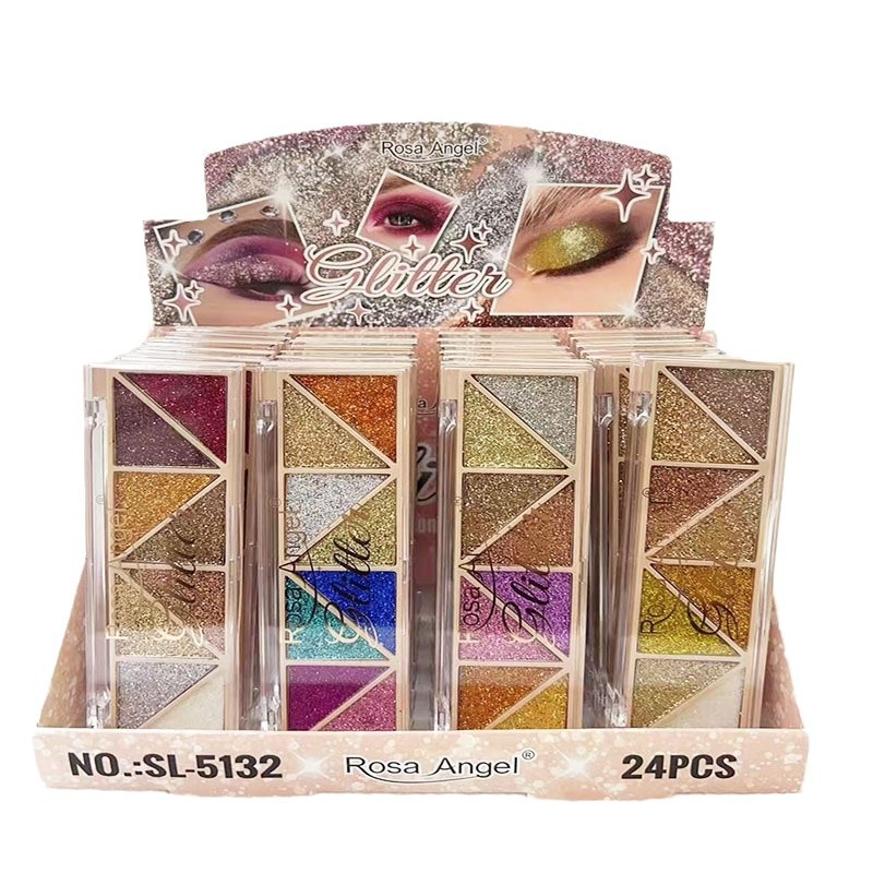 Transfronterizo nuevo Rosa Angel12 color multicolor pequeñas lentejuelas brillo polvo sombra de ojos etapa maquillaje fino flash maquillaje al por mayor