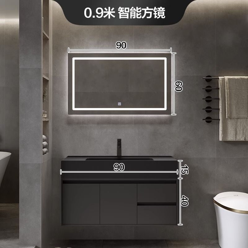 Gabinete de baño combinación cuenca nano integrado luz inteligente lavabo de lujo lavabo mesa de lavado lavabo mueble de baño