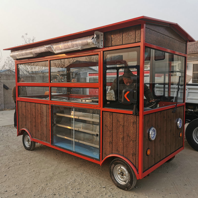 电动早餐甜品车 夜市摆摊四轮流动餐车 冷饮奶茶烧烤多功能小吃车