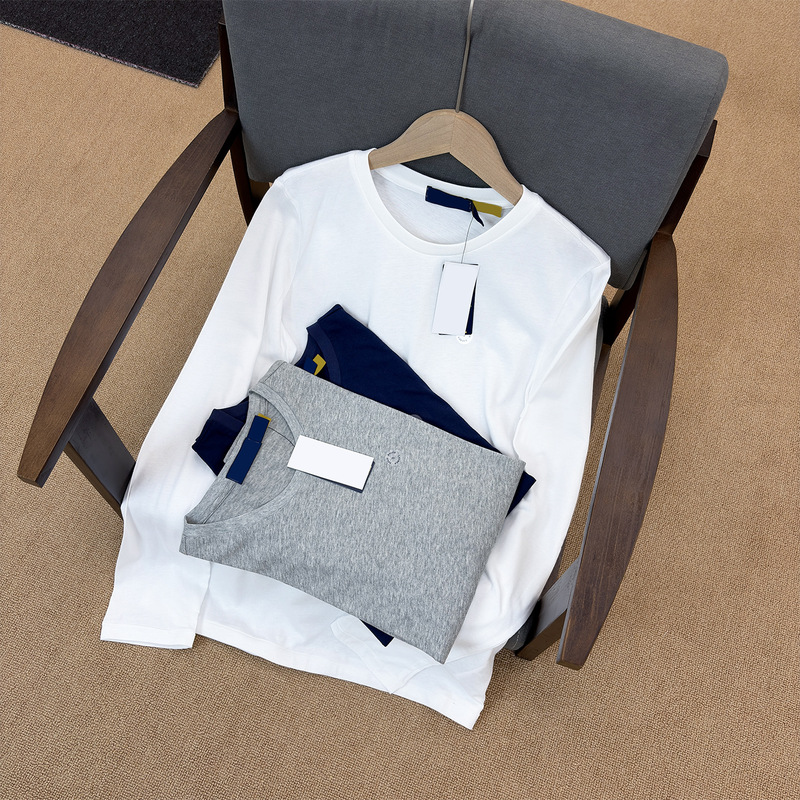 [Scan Code Available] Rl Ralph Lauren Crew Neck Long-Sleeve Casual Simple Women's Classic Solid Color Base T-Shirt