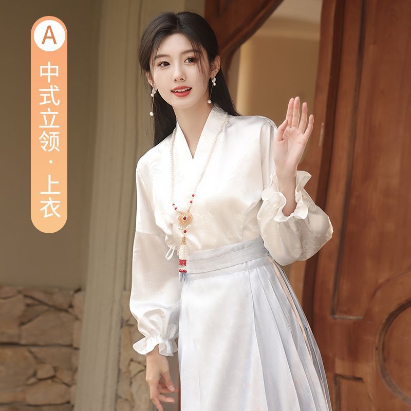 新中式伴娘服2025新款马面裙套装汉服长袖国风姐妹团礼服平时可穿|undefined