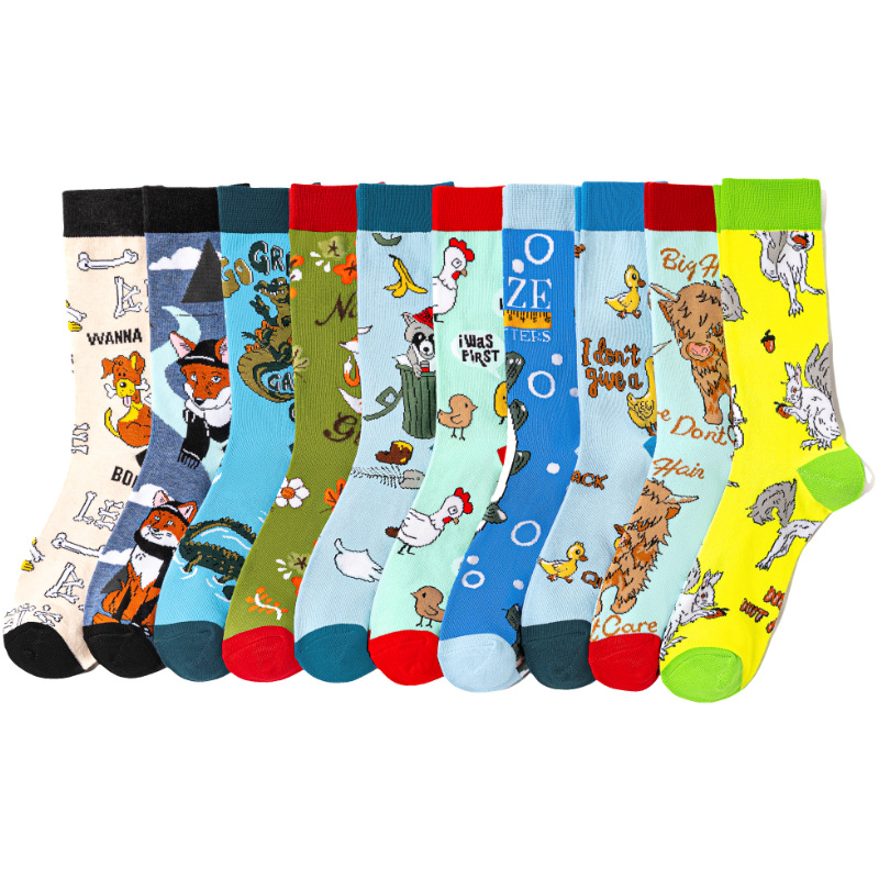 65g Weight Socks Classification Socks Lingerie Type Cotton (more than 50%) Fabric Type A Pair Quantity Casual, Daily Occasion Animal, Color Block Pattern All Seasons Season Unisex Gender Cute Style A Pair Cute Unisex Animal Color Block Cotton (more Than 50%) Crew Socks 4