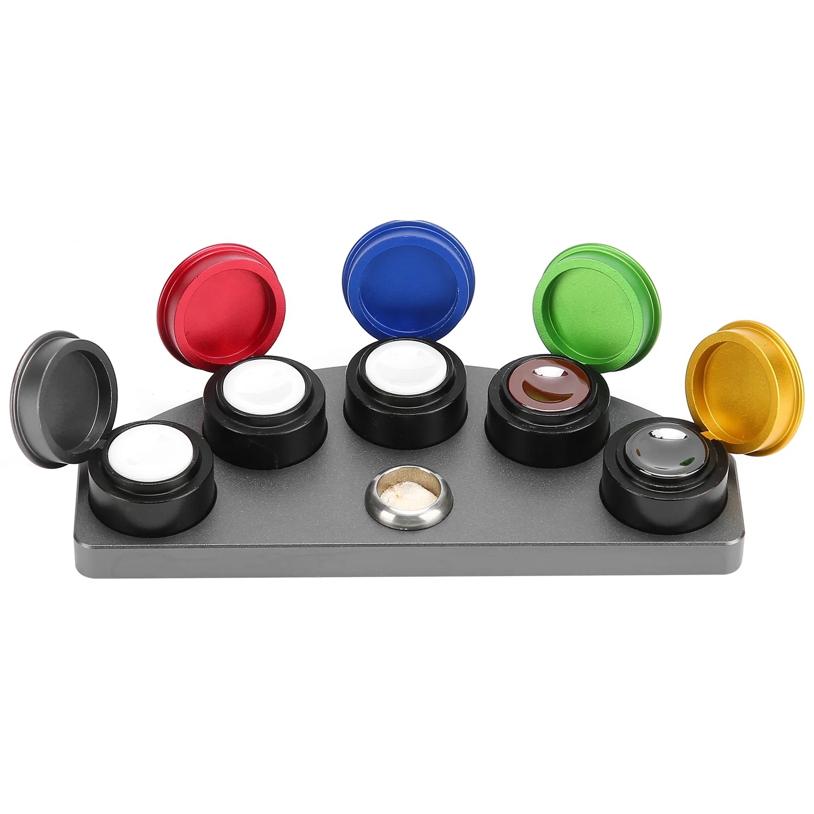 修表工具 陶瓷五目油碟 手表点油专用盛油器 5目彩色金属陶瓷油碟