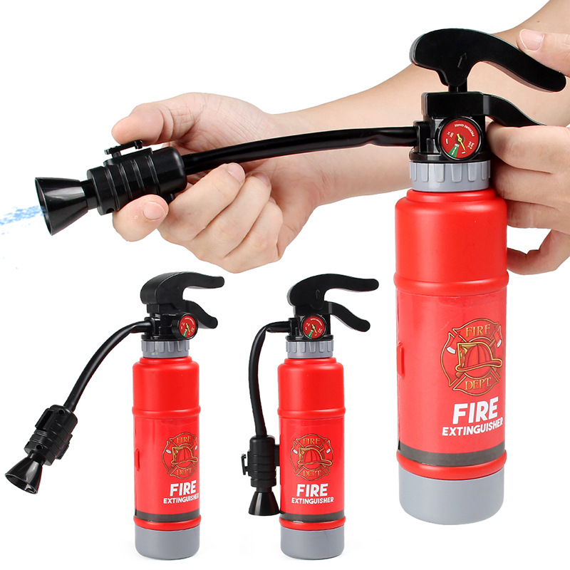 Niños presionar tipo bomba de fuego extinguidor de incendios inyector de aire extinguidor de incendios pulverizador de agua bolsa de arena barraca de juguetes de agua de ocio