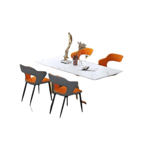 现代简约意式轻奢餐桌餐椅家用网红靠背洽谈书桌酒店极简北欧椅子