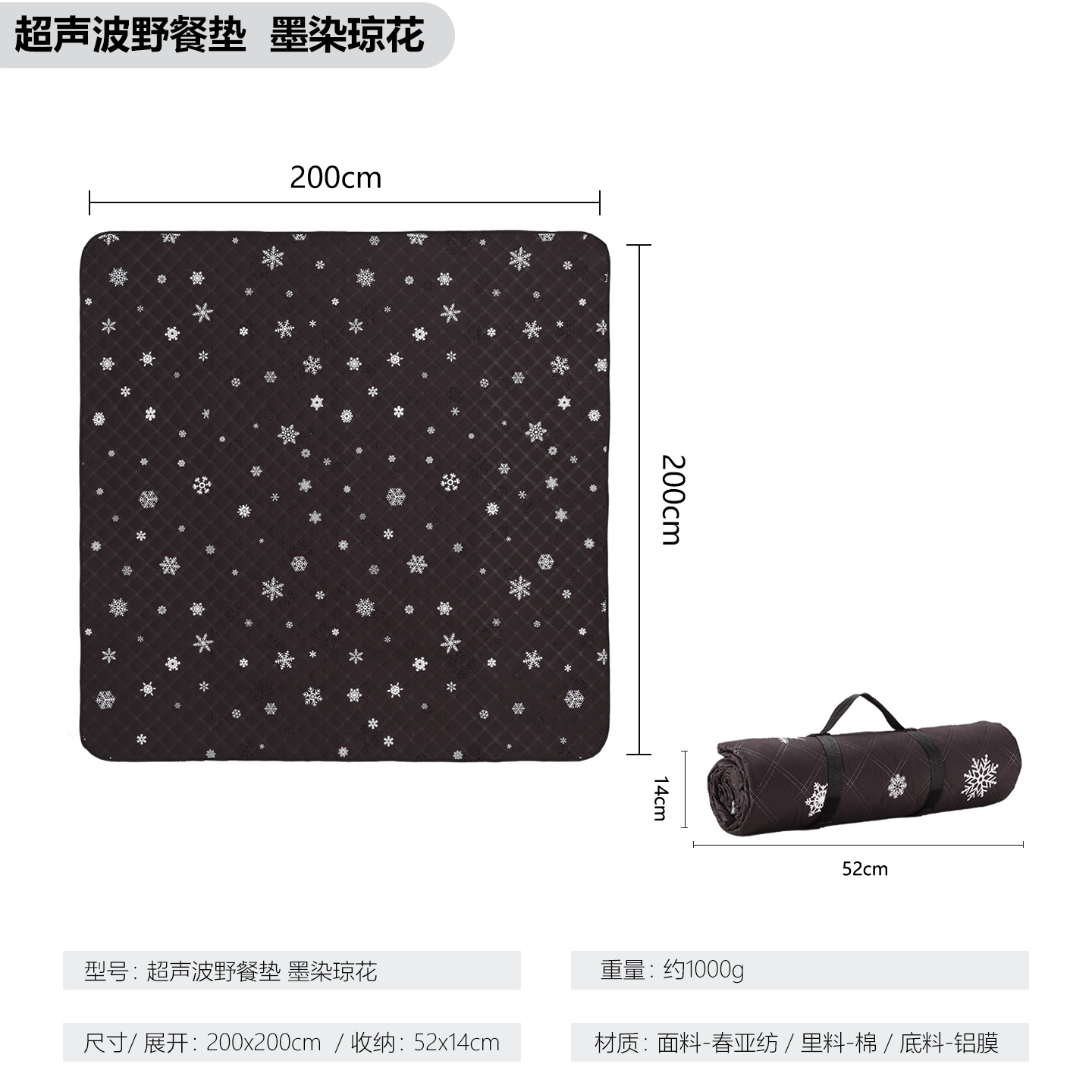 피크닉 매트·잉크 염색 Qionghua