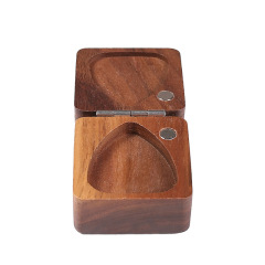 Wholesale black walnut pick storage box wooden guitar pick box wooden solid wood guitar pick box