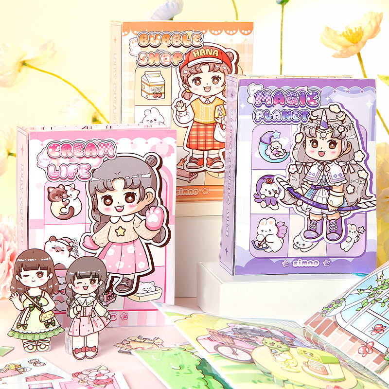 Una salsa de flores Hua DIY libro silencioso libro de juguete de descompresión para niños DIY producto semiacabado material de aderezo Doudou libro de pegatinas