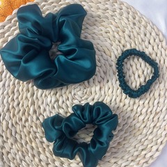 100%真絲髮圈組合裝1CM 3.5CM 5CM法式高級感桑蠶絲大腸圈套裝