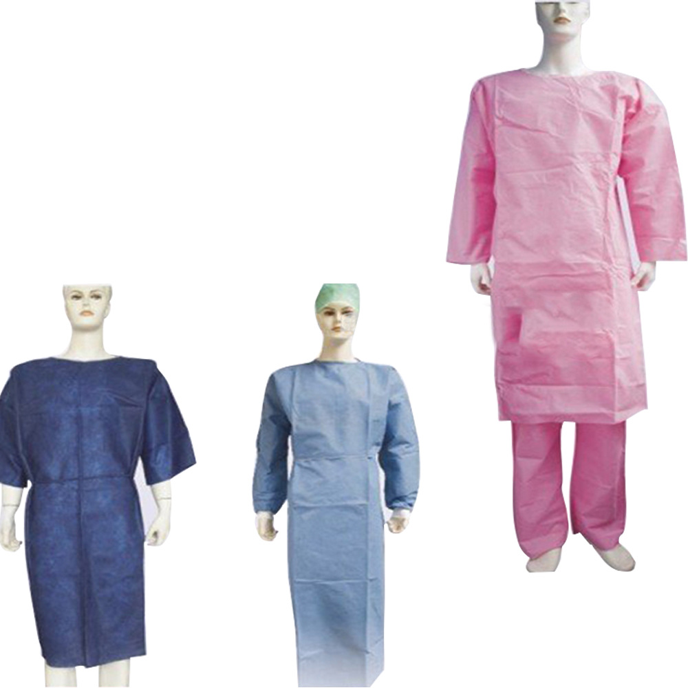 武汉工厂 一次性无纺布SMS手术衣隔离衣蓝色绿色男女工厂车间