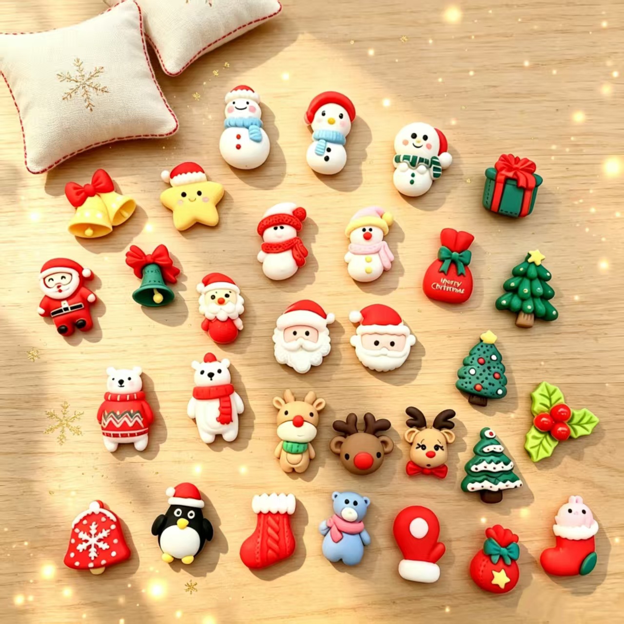 New Santa Claus, Christmas Tree, Reindeer Resin Accessories for DIY Phone Cases, Hair Clips, Keychains, and Decorative Patches