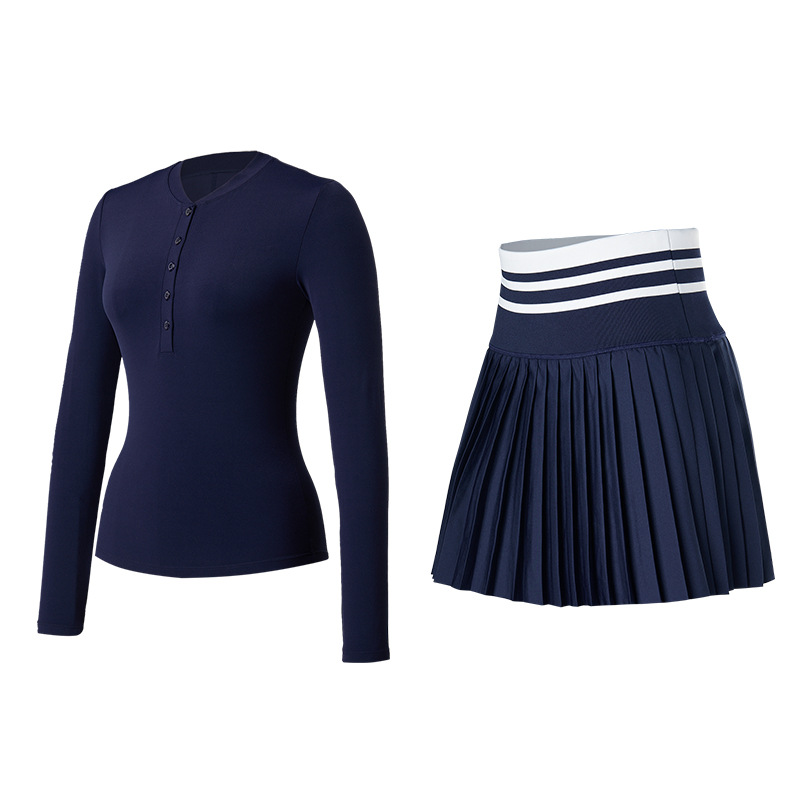 [Set] ropa de yoga de mangas largas, ropa de acondicionamiento físico para mujeres que corren al aire libre, entrenamiento de Pilates ventilado, chaqueta Henry