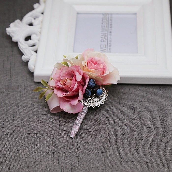新商品の結婚祝いの結婚式用品新郎新婦の胸花姉妹団の手首の花の付き添い人は襟の花のシミュレーションの卸売りをまねます。|undefined