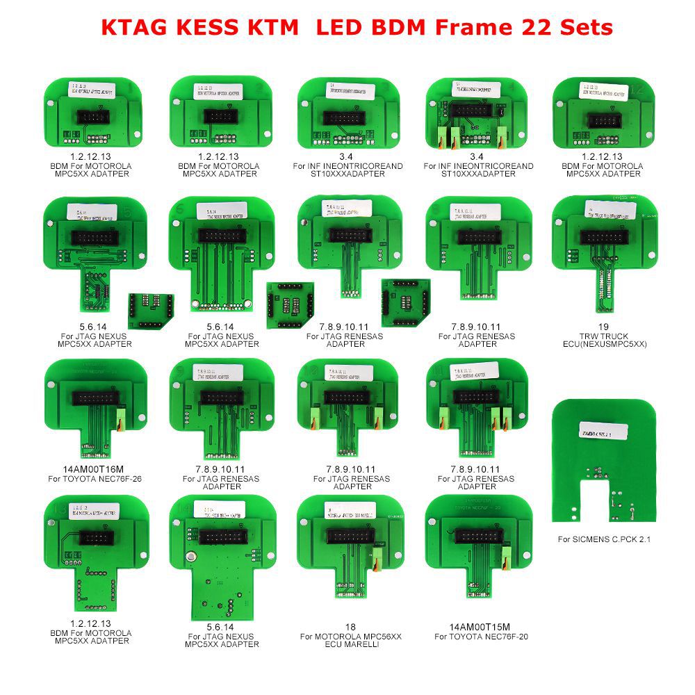KTAG KESS KTM BDM Adapter 22pcs Set 全套适配器22个ECU适配器