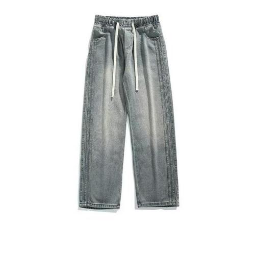 Men's Spring Streetwear Vintage Wide Leg Relaxed Straight Jeans, Unisex Youth Fashionable Casual