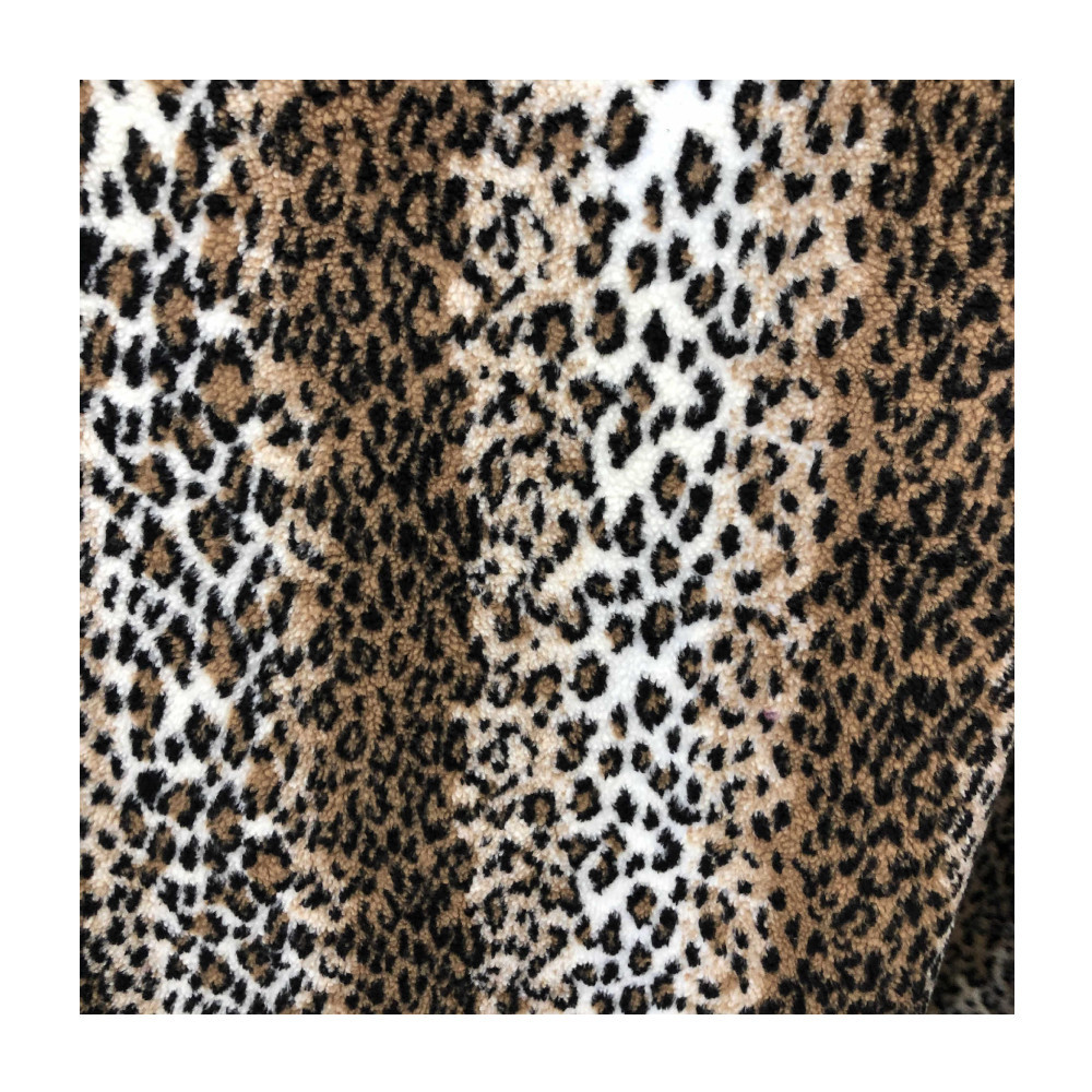 Cordero Jacquard colorido tamaño de leopardo anillo Jacquard estampado de leopardo cordero otoño invierno ropa de cachemira tela de juguete