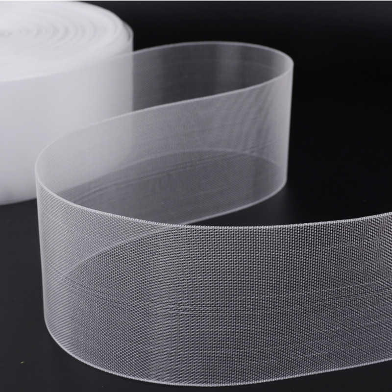 8cm/10cm curtain transparent nylon bag flat fish mesh belt 100 meters/roll curtain accessories wholesale 8cm/10cm curtain transparent nylon bag flat fish mesh belt 100 meters/roll curtain accessories wholesale