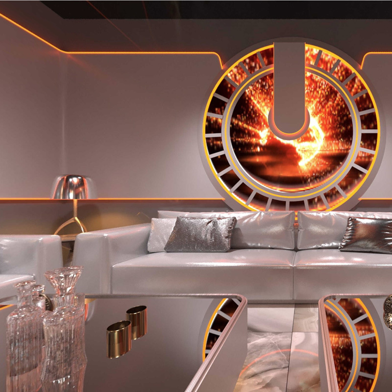 ktv nightclub bar sala de banquete comercial diseño de decoración de espacio todo incluido puerta uno a uno construcción de dibujo