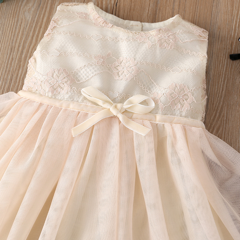 Bows Decor Woven Vest Children Skirt Dress Wholesale Nihaojewelry display picture 4