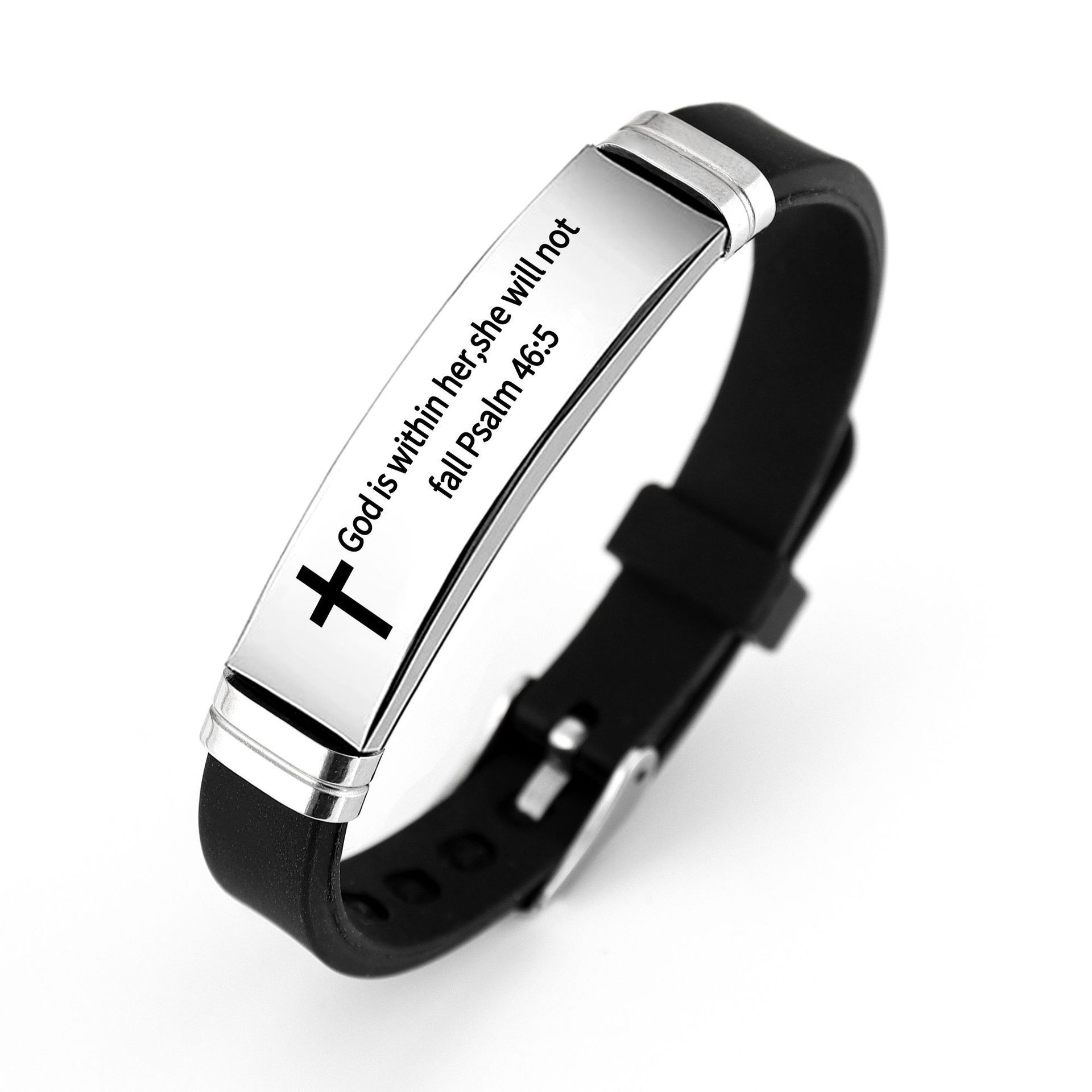 Pulseras de acero inoxidable Europa y América transfronterizas pulseras de acero de aluminio, regalos de vacaciones, grabaciones, regalos, pulseras deportivas en stock