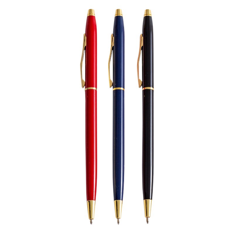 Metal Ballpoint Pen Advertising Custom Logo Student Twist-Action Pen Signature Pen Gift Steel Shell Rollerball Pen Manufacturer