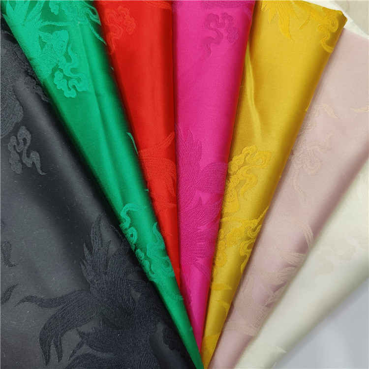 H-9363#现货涤棉金鱼提花 改良新中式国风盘扣唐装衬衫连衣裙面料