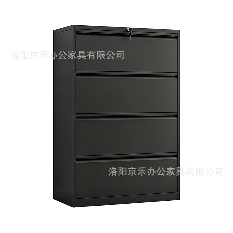 Caja de tarjetas de cuatro extracciones de gran capacidad con bloqueo de acero anti-pulling armario de trabajo colgante archivos de oficina armario de hoja de hierro