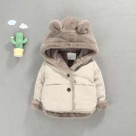宝宝棉衣2023冬季新款男童装加厚棉服儿童婴儿保暖加绒冬装外套潮