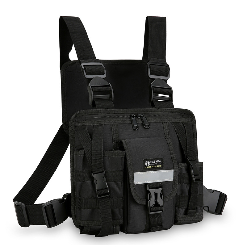 Outdoor Tactical Backpack, New Cross-Border Model, Multi-Functional Oxford Cloth Casual Cycling Backpack, Trendy Functional Vest Bag