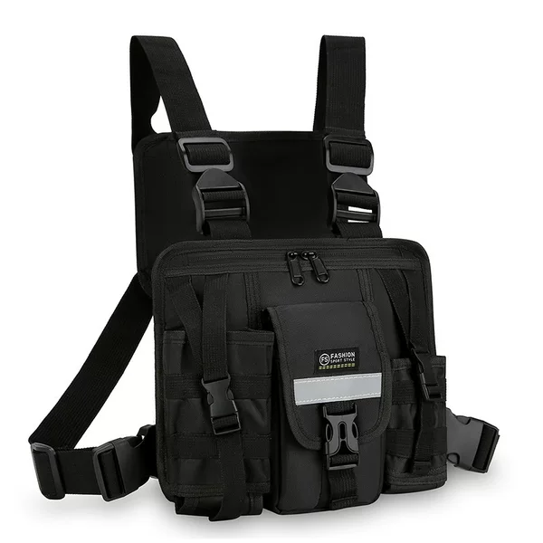 Outdoor Tactical Backpack, New Cross-Border Model, Multi-Functional Oxford Cloth Casual Cycling Backpack, Trendy Functional Vest Bag
