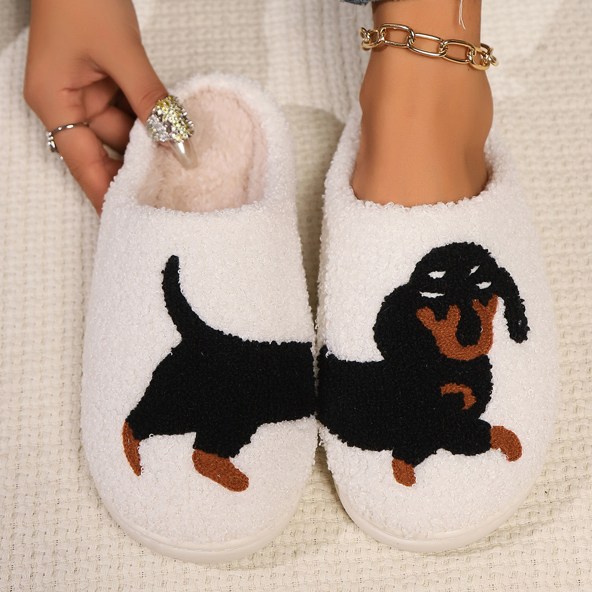 (Cross-border trading), winter rainbow keep warm slippers