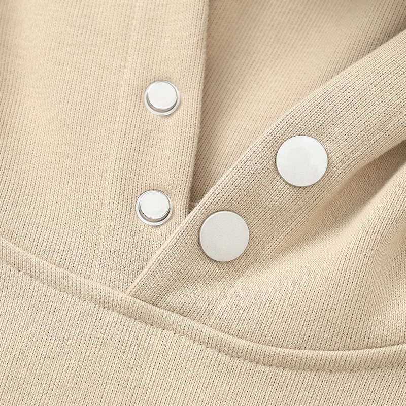 Suéter suéter con botones logotipo impreso personalizado bordado grupo ropa de trabajo manga larga con capucha publicidad camisa ropa de clase personalizada