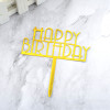 Yayli cake 色 Golden Happy Birthday Happy Alphabet Mirror Mirror reflux cake small dessert decoration