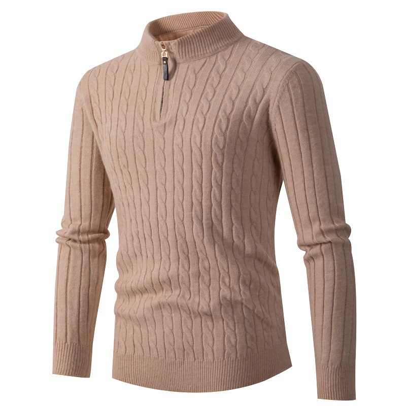 knitted base body-friendly sweater with zipper