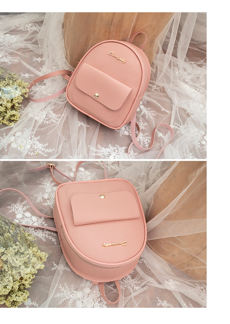 Factory Wholesale Daily Backpack Mini Korean Style Lychee Pattern Small Bag  New Simple Women's Small Backpack display picture 7