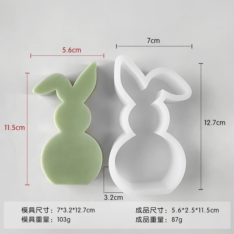 Jiahuimei conejo aromaterapia vela molde de silicona animal yeso decoración DIY epoxi Decoración