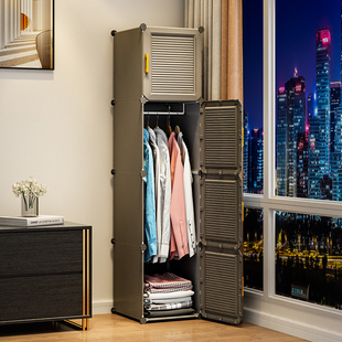 Small Wardrobe Rental Dormitory Single Bedroom Household Simple Assembly Plastic Wardrobe Kidsren's Clothes Storage Cabinet