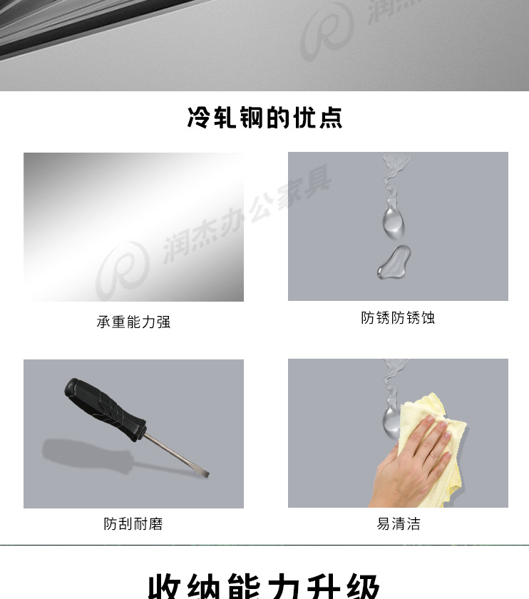 睿德珑-钢制加厚办公桌1.6米电脑桌抽屉员工单人写字书桌办公