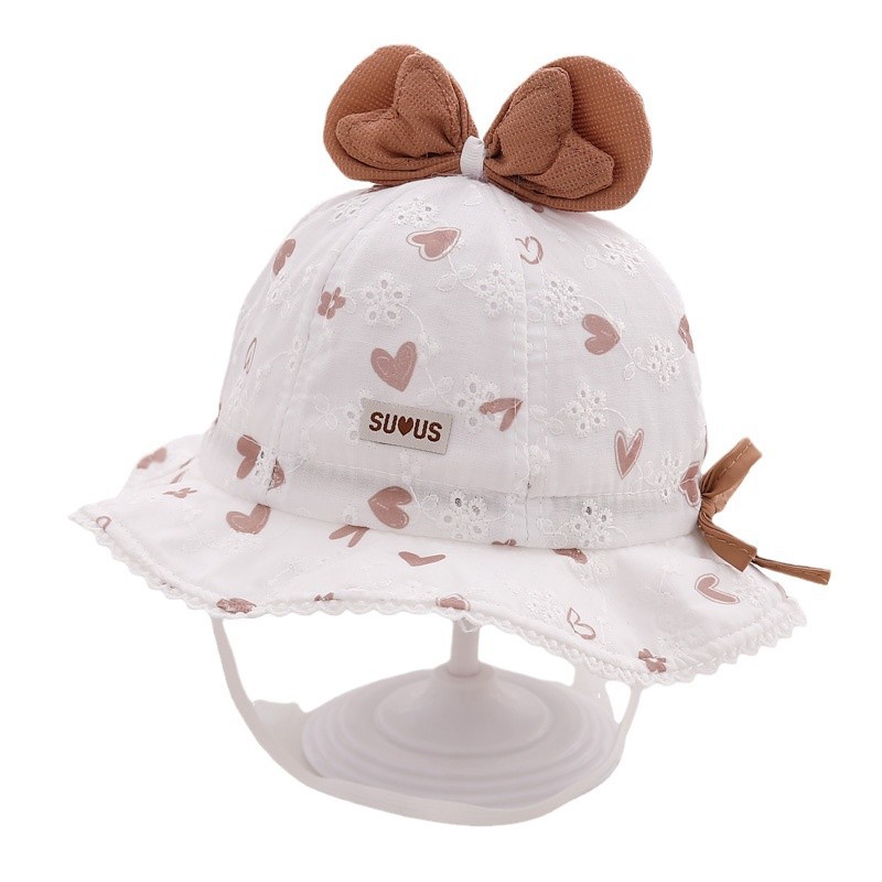 Sombreros de bebé de primavera y otoño delgados sombreros de pescadores de bebés lindos arcos sombreros de bebés sombreros de sombreros de niñas