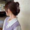 Metal crab pin, shark, hairgrip, hair accessory, Korean style, simple and elegant design, wholesale